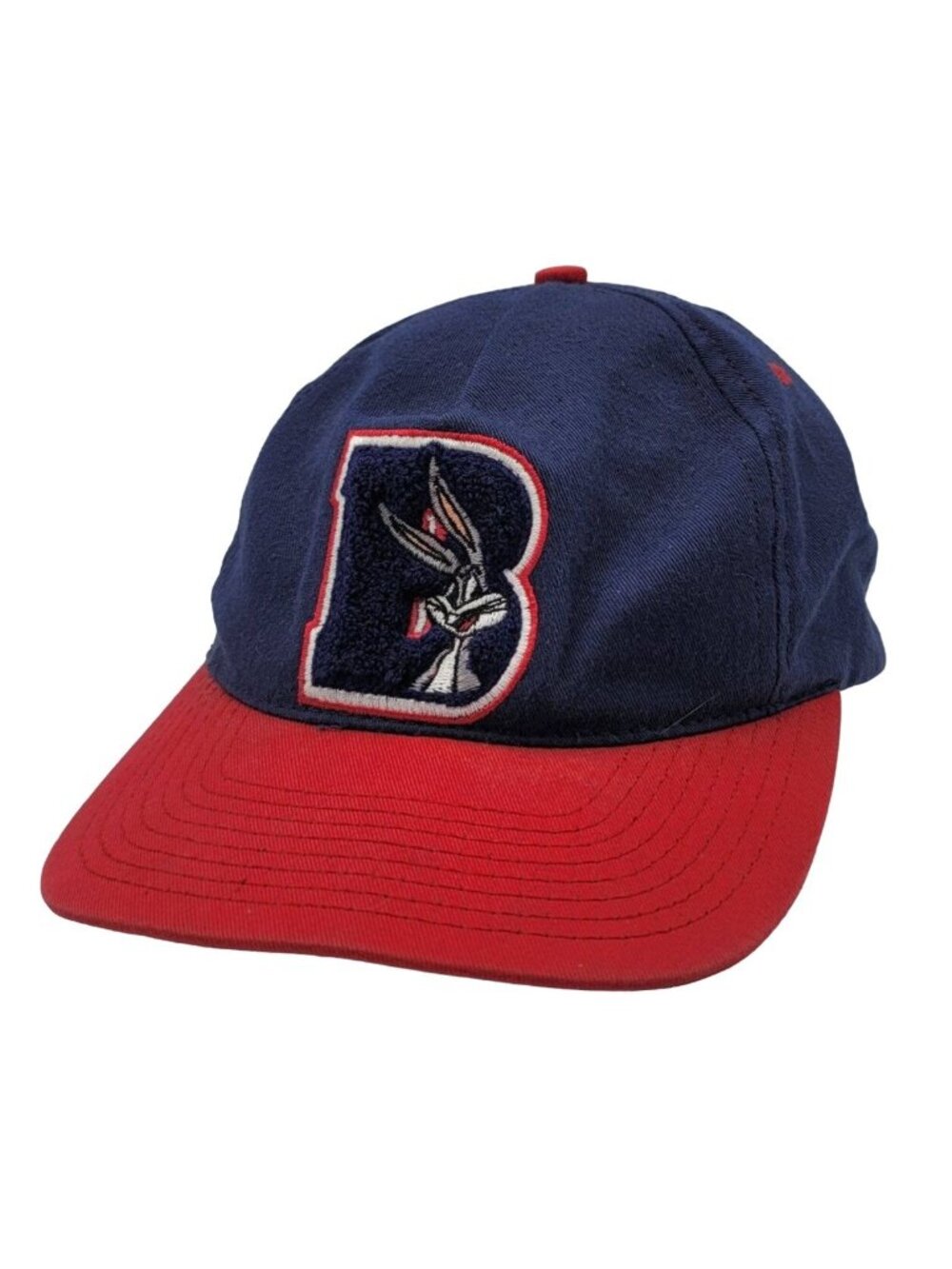 Acme Clothing Bugs Bunny Hat Blue Embroidered Varsity B Snapback 1991 USA VTG